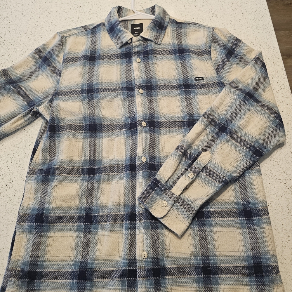 Vans Blue and Cream Checkered Shirt